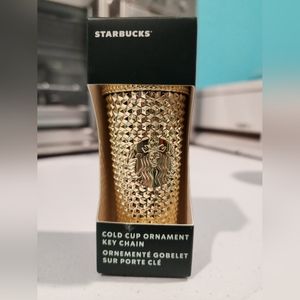 2022 Holiday Starbucks Gold Bling Keychain